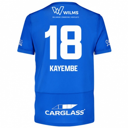 Kandiny Enfant Maillot Joris Kayembe #18 Bleu Tenues Domicile 2024/25 T-Shirt