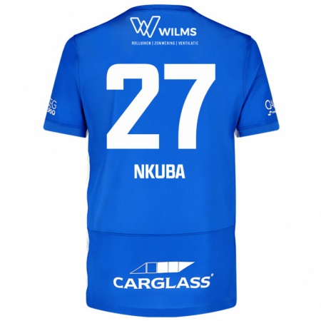 Kandiny Enfant Maillot Ken Nkuba #27 Bleu Tenues Domicile 2024/25 T-Shirt