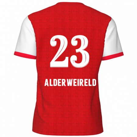 Kandiny Enfant Maillot Toby Alderweireld #23 Rouge Blanc Tenues Domicile 2024/25 T-Shirt