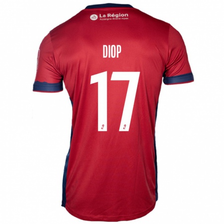 Kandiny Enfant Maillot Ousmane Diop #17 Bordeaux Clair Tenues Domicile 2024/25 T-Shirt