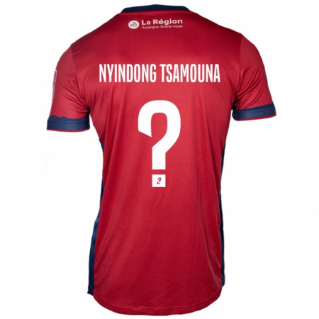 Kandiny Enfant Maillot Jean Nyindong Tsamouna #0 Bordeaux Clair Tenues Domicile 2024/25 T-Shirt