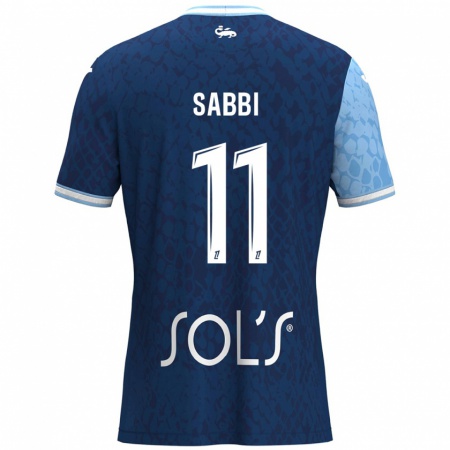 Kandiny Enfant Maillot Emmanuel Sabbi #11 Bleu Ciel Bleu Foncé Tenues Domicile 2024/25 T-Shirt