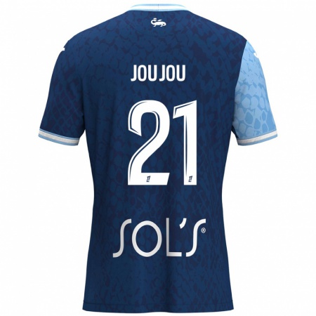 Kandiny Enfant Maillot Antoine Joujou #21 Bleu Ciel Bleu Foncé Tenues Domicile 2024/25 T-Shirt