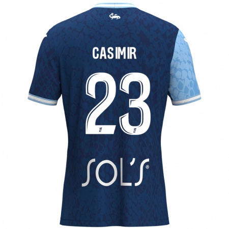 Kandiny Enfant Maillot Josué Casimir #23 Bleu Ciel Bleu Foncé Tenues Domicile 2024/25 T-Shirt