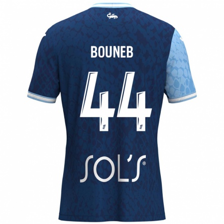 Kandiny Enfant Maillot Ismaïl Bouneb #44 Bleu Ciel Bleu Foncé Tenues Domicile 2024/25 T-Shirt