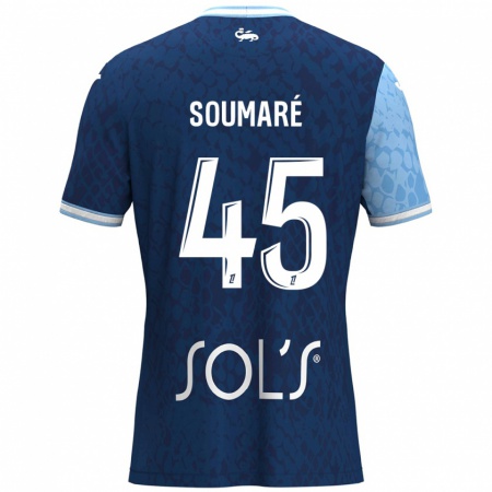 Kandiny Enfant Maillot Issa Soumaré #45 Bleu Ciel Bleu Foncé Tenues Domicile 2024/25 T-Shirt