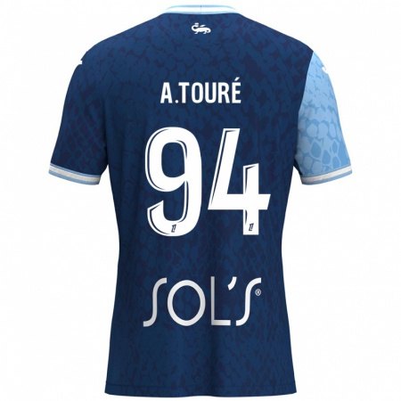 Kandiny Enfant Maillot Abdoulaye Touré #94 Bleu Ciel Bleu Foncé Tenues Domicile 2024/25 T-Shirt