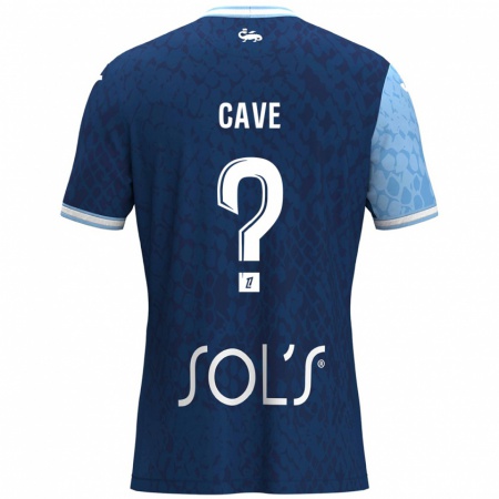 Kandiny Enfant Maillot Steven Cave #0 Bleu Ciel Bleu Foncé Tenues Domicile 2024/25 T-Shirt