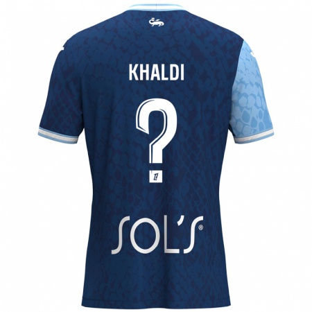 Kandiny Enfant Maillot Alim Khaldi #0 Bleu Ciel Bleu Foncé Tenues Domicile 2024/25 T-Shirt