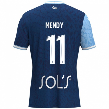 Kandiny Enfant Maillot Mélinda Mendy #11 Bleu Ciel Bleu Foncé Tenues Domicile 2024/25 T-Shirt