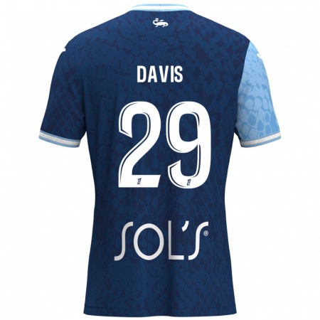 Kandiny Enfant Maillot Deja Davis #29 Bleu Ciel Bleu Foncé Tenues Domicile 2024/25 T-Shirt