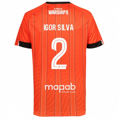 Kandiny Enfant Maillot Igor Silva #2 Orange Tenues Domicile 2024/25 T-Shirt