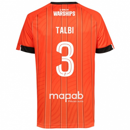 Kandiny Enfant Maillot Montassar Talbi #3 Orange Tenues Domicile 2024/25 T-Shirt