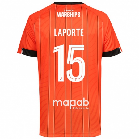 Kandiny Enfant Maillot Julien Laporte #15 Orange Tenues Domicile 2024/25 T-Shirt