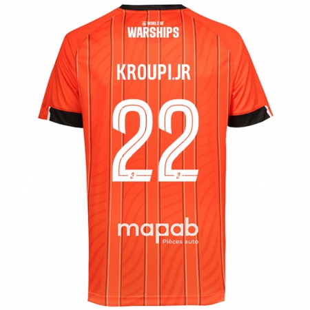 Kandiny Enfant Maillot Eli Junior Kroupi #22 Orange Tenues Domicile 2024/25 T-Shirt