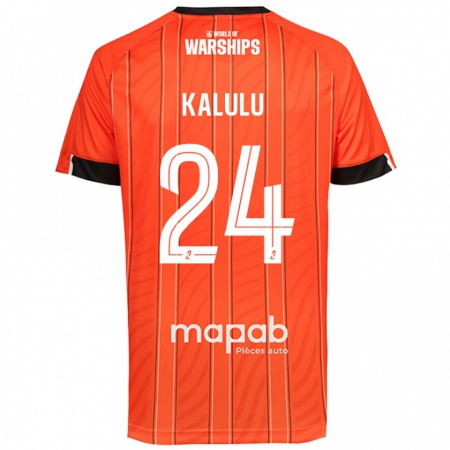 Kandiny Enfant Maillot Gédéon Kalulu #24 Orange Tenues Domicile 2024/25 T-Shirt