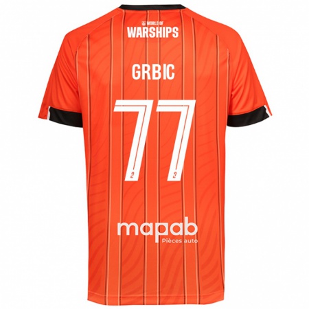 Kandiny Enfant Maillot Adrian Grbic #77 Orange Tenues Domicile 2024/25 T-Shirt