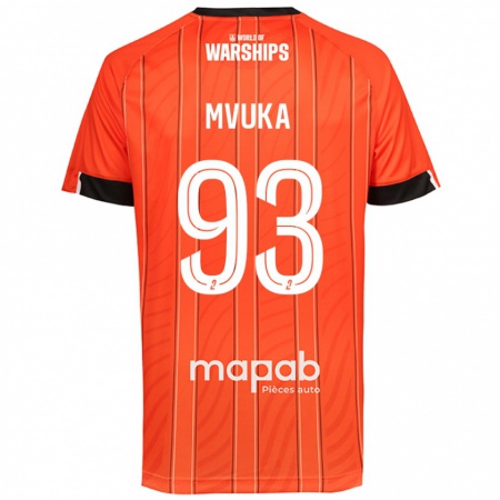 Kandiny Enfant Maillot Joel Mvuka #93 Orange Tenues Domicile 2024/25 T-Shirt