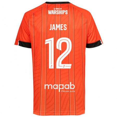 Kandiny Enfant Maillot Isaac James #12 Orange Tenues Domicile 2024/25 T-Shirt