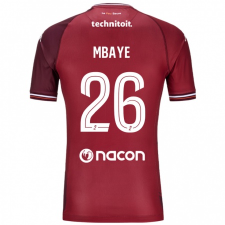 Kandiny Enfant Maillot Malick Mbaye #26 Rouge Grenade Tenues Domicile 2024/25 T-Shirt