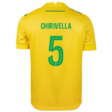 Kandiny Enfant Maillot Pedro Chirivella #5 Jaune Vert Tenues Domicile 2024/25 T-Shirt