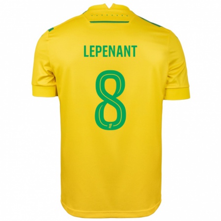 Kandiny Enfant Maillot Johann Lepenant #8 Jaune Vert Tenues Domicile 2024/25 T-Shirt