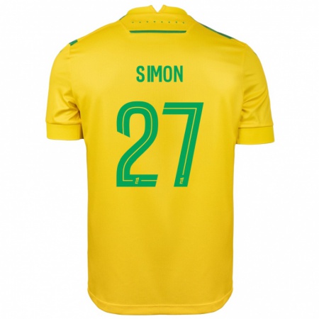 Kandiny Enfant Maillot Moses Simon #27 Jaune Vert Tenues Domicile 2024/25 T-Shirt