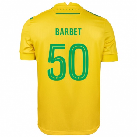 Kandiny Enfant Maillot Hugo Barbet #50 Jaune Vert Tenues Domicile 2024/25 T-Shirt