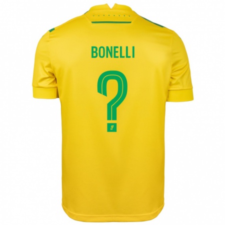 Kandiny Enfant Maillot Lucas Bonelli #0 Jaune Vert Tenues Domicile 2024/25 T-Shirt