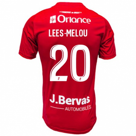 Kandiny Enfant Maillot Pierre Lees-Melou #20 Rouge Blanc Tenues Domicile 2024/25 T-Shirt