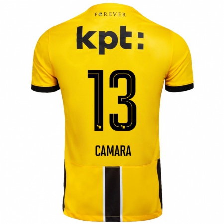 Kandiny Enfant Maillot Mohamed Camara #13 Jaune Noir Tenues Domicile 2024/25 T-Shirt