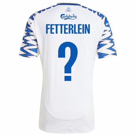 Kandiny Enfant Maillot Sean Fetterlein #0 Blanc Bleu Ciel Tenues Domicile 2024/25 T-Shirt