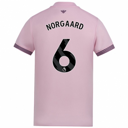 Kandiny Enfant Maillot Christian Nørgaard #6 Rose Tenues Extérieur 2024/25 T-Shirt