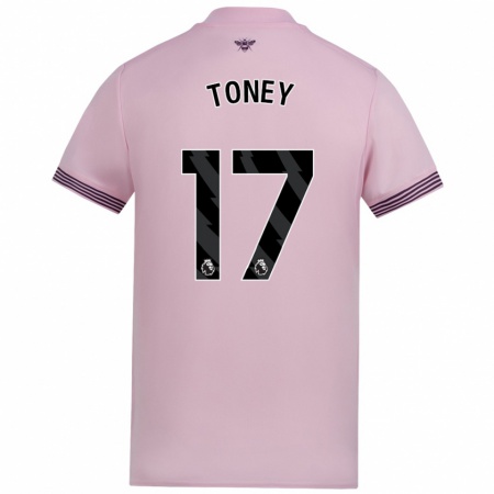 Kandiny Enfant Maillot Ivan Toney #17 Rose Tenues Extérieur 2024/25 T-Shirt