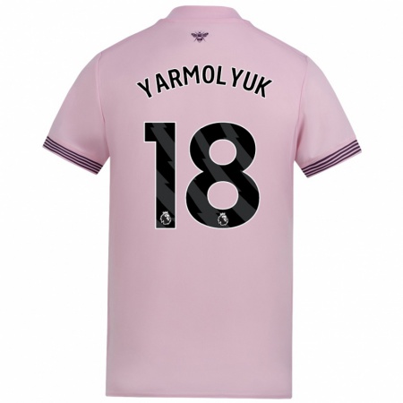 Kandiny Enfant Maillot Yegor Yarmolyuk #18 Rose Tenues Extérieur 2024/25 T-Shirt