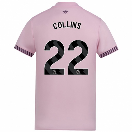 Kandiny Enfant Maillot Nathan Collins #22 Rose Tenues Extérieur 2024/25 T-Shirt