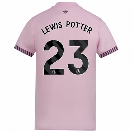 Kandiny Enfant Maillot Keane Lewis-Potter #23 Rose Tenues Extérieur 2024/25 T-Shirt