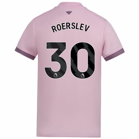 Kandiny Enfant Maillot Mads Roerslev #30 Rose Tenues Extérieur 2024/25 T-Shirt