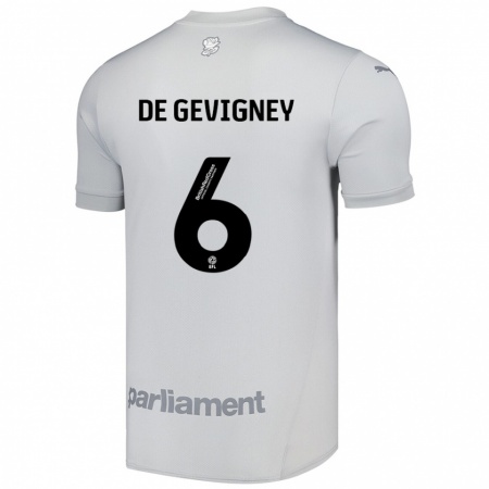 Kandiny Enfant Maillot Maël De Gevigney #6 Gris Argenté Tenues Extérieur 2024/25 T-Shirt