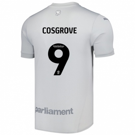 Kandiny Enfant Maillot Sam Cosgrove #9 Gris Argenté Tenues Extérieur 2024/25 T-Shirt