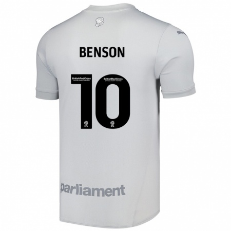 Kandiny Enfant Maillot Josh Benson #10 Gris Argenté Tenues Extérieur 2024/25 T-Shirt