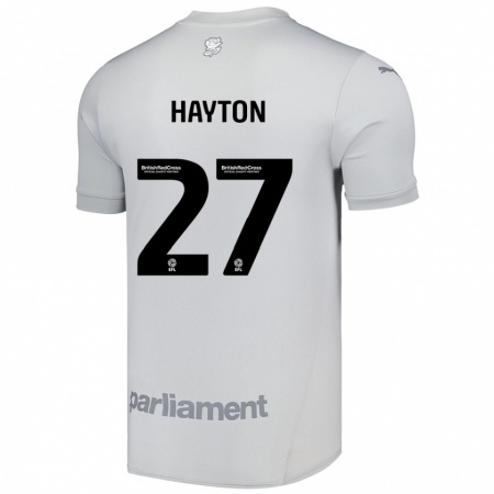 Kandiny Enfant Maillot Adam Hayton #27 Gris Argenté Tenues Extérieur 2024/25 T-Shirt