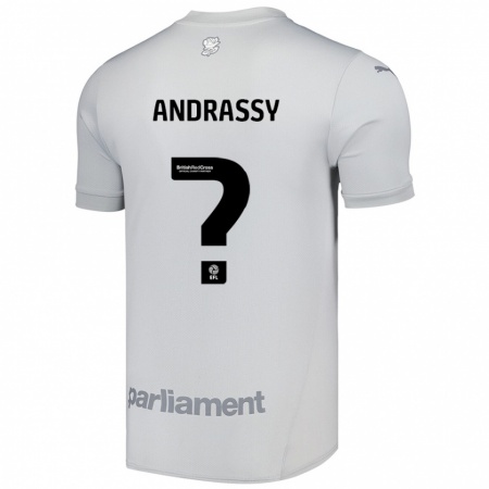 Kandiny Enfant Maillot Oliver Andrassy #0 Gris Argenté Tenues Extérieur 2024/25 T-Shirt