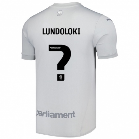 Kandiny Enfant Maillot Geoffrey Lundoloki #0 Gris Argenté Tenues Extérieur 2024/25 T-Shirt