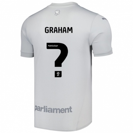 Kandiny Enfant Maillot Kieran Graham #0 Gris Argenté Tenues Extérieur 2024/25 T-Shirt