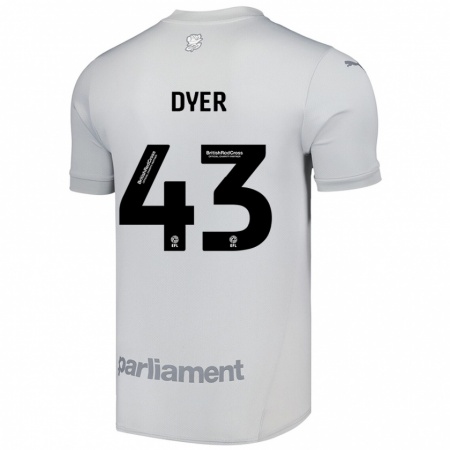 Kandiny Enfant Maillot Josiah Dyer #43 Gris Argenté Tenues Extérieur 2024/25 T-Shirt