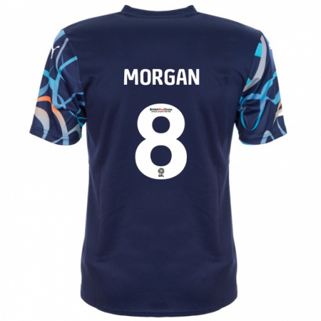 Kandiny Enfant Maillot Albie Morgan #8 Bleu Marine Tenues Extérieur 2024/25 T-Shirt