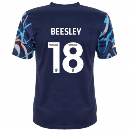 Kandiny Enfant Maillot Jake Beesley #18 Bleu Marine Tenues Extérieur 2024/25 T-Shirt