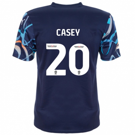 Kandiny Enfant Maillot Oliver Casey #20 Bleu Marine Tenues Extérieur 2024/25 T-Shirt