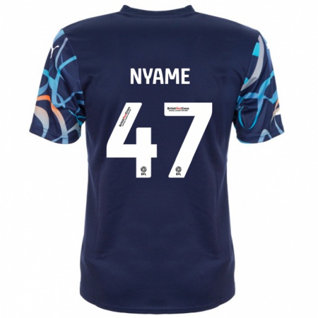 Kandiny Enfant Maillot Josh Nyame #47 Bleu Marine Tenues Extérieur 2024/25 T-Shirt